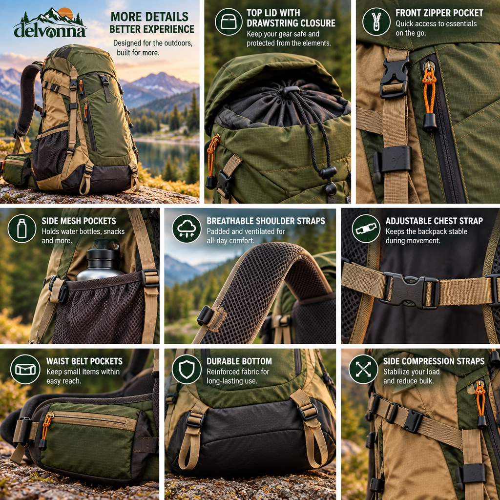 Delvonna Self-Inflating Camping Sleeping Pad image 2