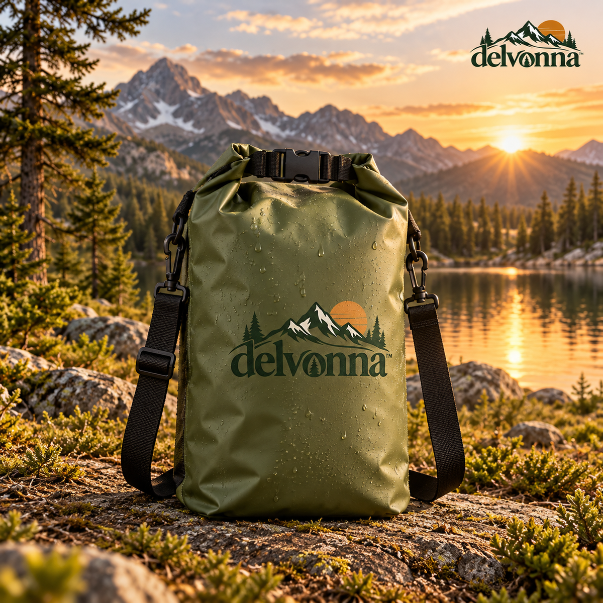 Delvonna 20L Waterproof Roll-Top Dry Bag Backpack image 1