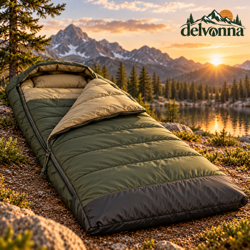 Delvonna 3-Season Hooded Camping Sleeping Bag image 1
