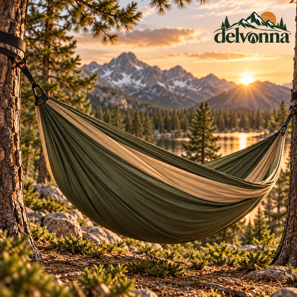 Delvonna Portable Camping Hammock with Tree Straps image 1