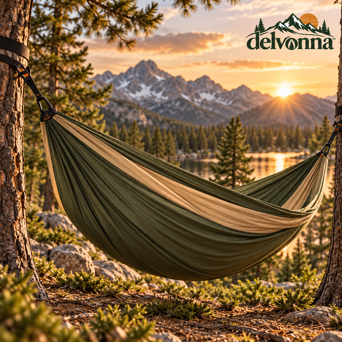 Delvonna Portable Camping Hammock with Tree Straps image 1