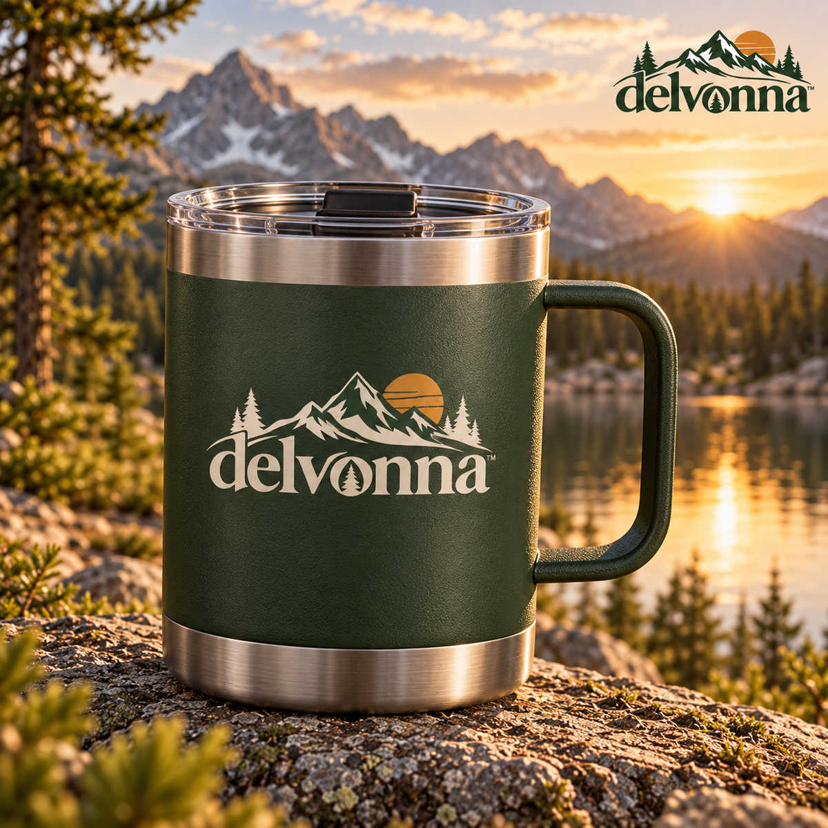 Delvonna 20 oz Double-Wall Stainless Steel Camping Mug image 1