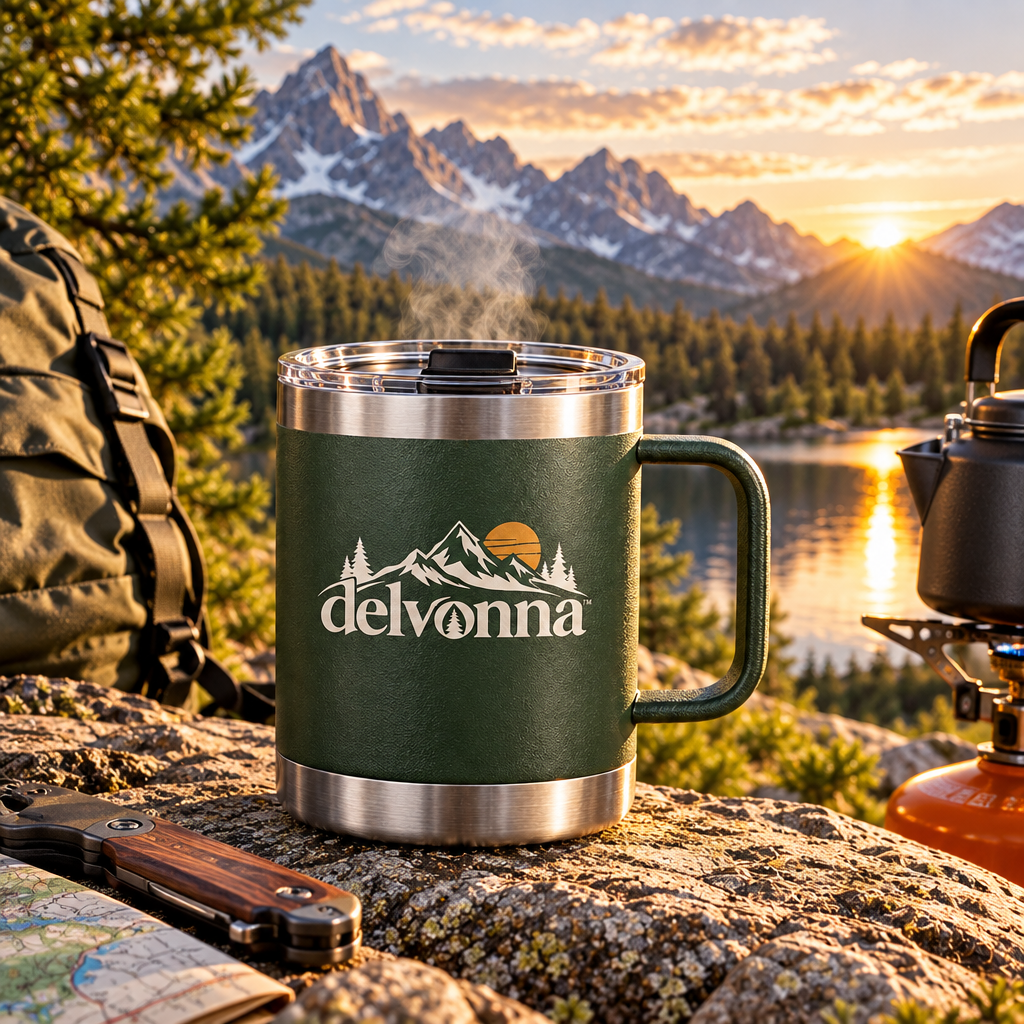 Delvonna 20 oz Double-Wall Stainless Steel Camping Mug image 4
