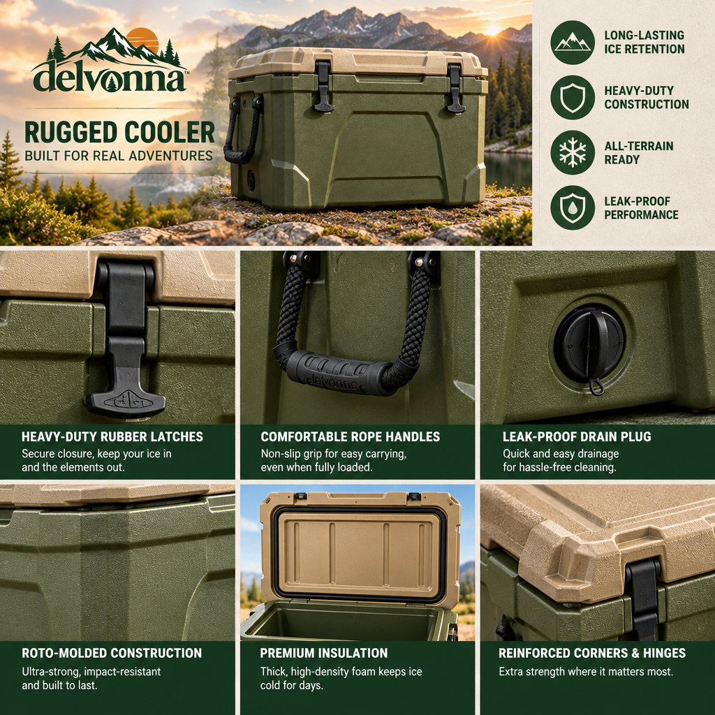 Delvonna 45-Quart Heavy-Duty Camping Cooler image 4