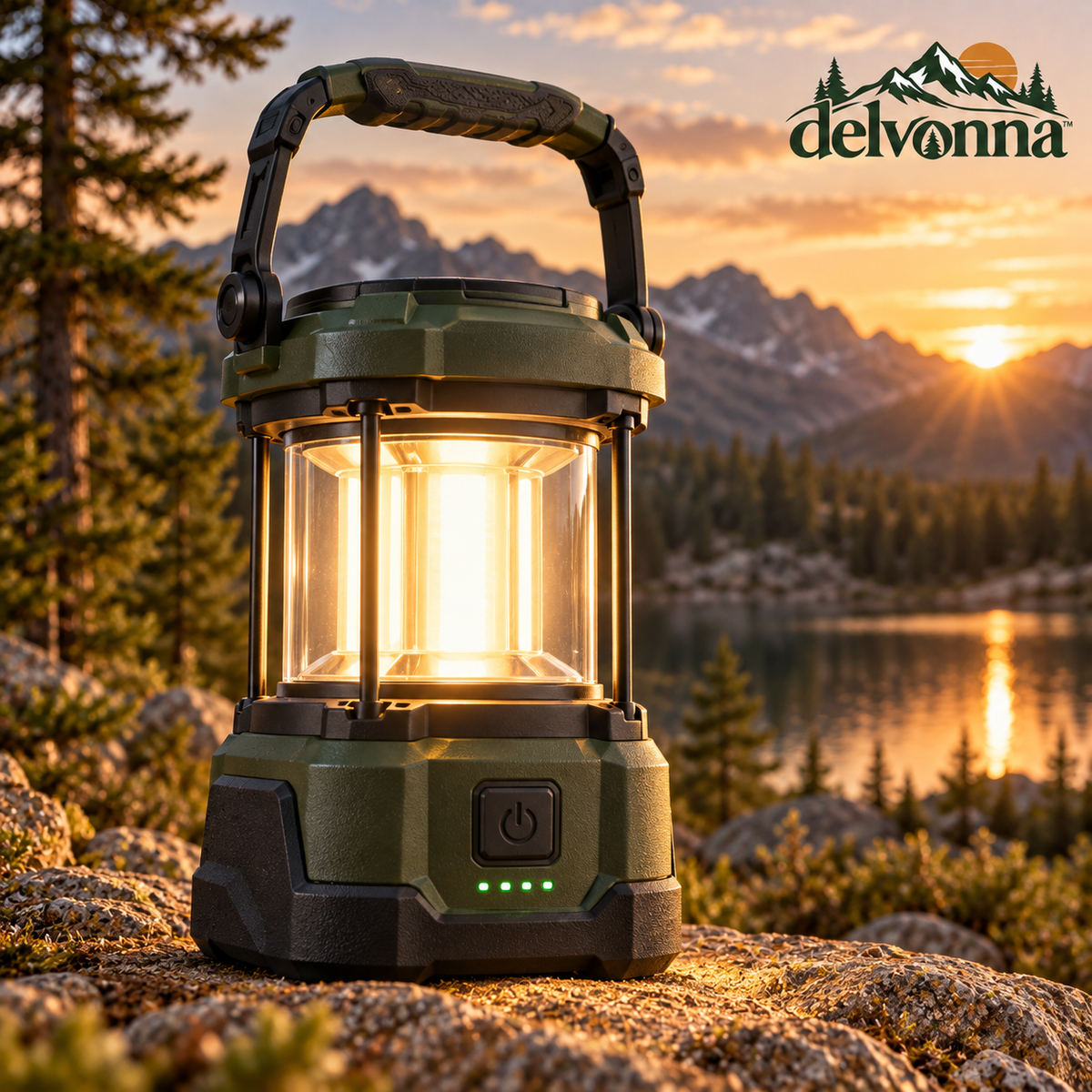 Delvonna Rechargeable LED Camping Lantern with Power Bank image 1